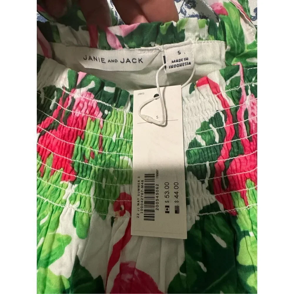 Janie and Jack NWT tropical Flamingo size 5 sleeveless top